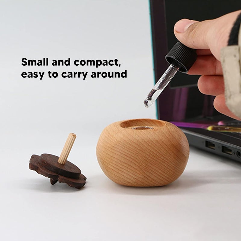 woobles Essential Oil Aroma Diffuser, Beech Wood Portable Essential Oil Diffuser, Improve Sleep Diffusion Wide Fragrance Diffuser for Bedroom - Image 2